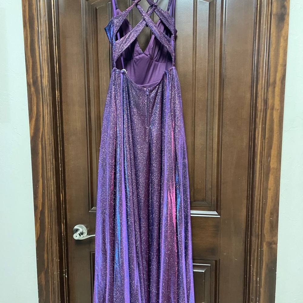 Purple Glitter Gown - Picture 2 of 3